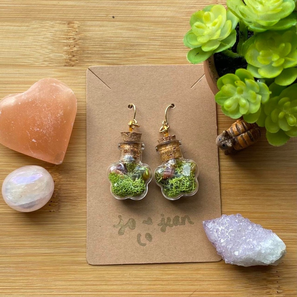 Flower Fairy Jar Earrings
